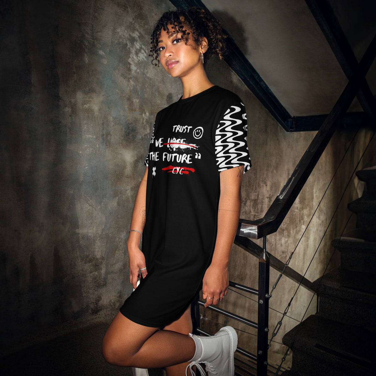 Tシャツ ドレス ENJOY HYDE T-SHIRT DRESS all-over-print-t-shirt-dress-