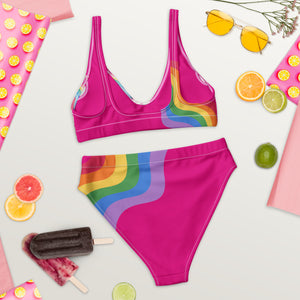 CYC Pink Pride Logo high-waisted bikini