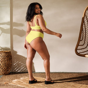 CYC Yellow patchwork  high-waisted bikini