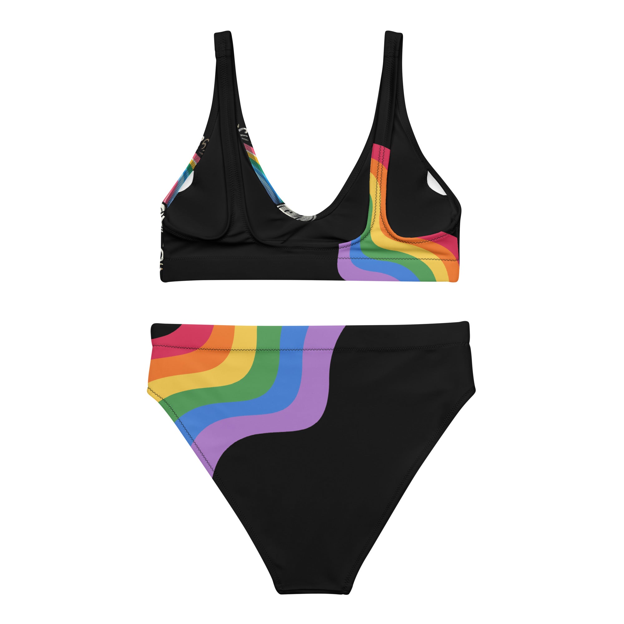 CYC Pride Logo Black high-waisted bikini