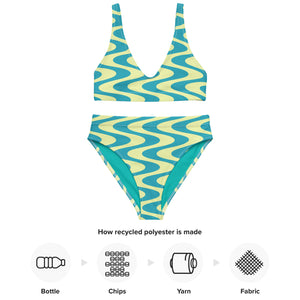 CYC Teal Wave Recycled high-waisted bikini