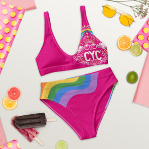 CYC Pink Pride Logo high-waisted bikini