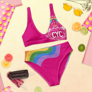 CYC Pink Pride Logo high-waisted bikini