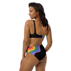 CYC Pride Logo Black high-waisted bikini