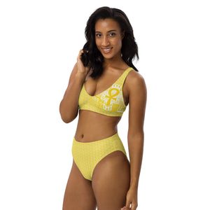 CYC Yellow patchwork  high-waisted bikini