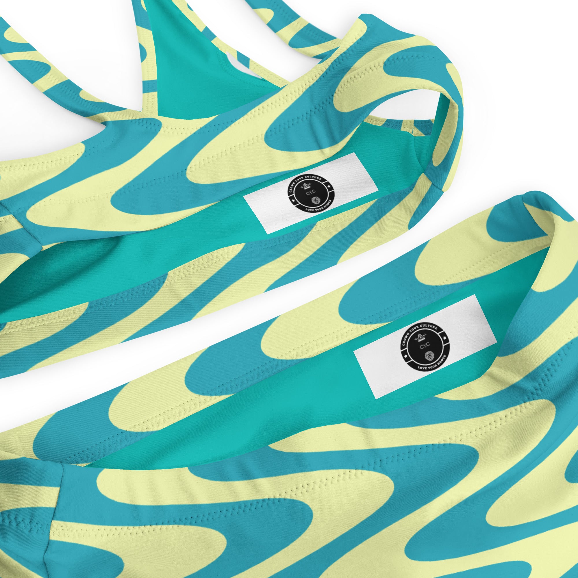 CYC Teal Wave Recycled high-waisted bikini