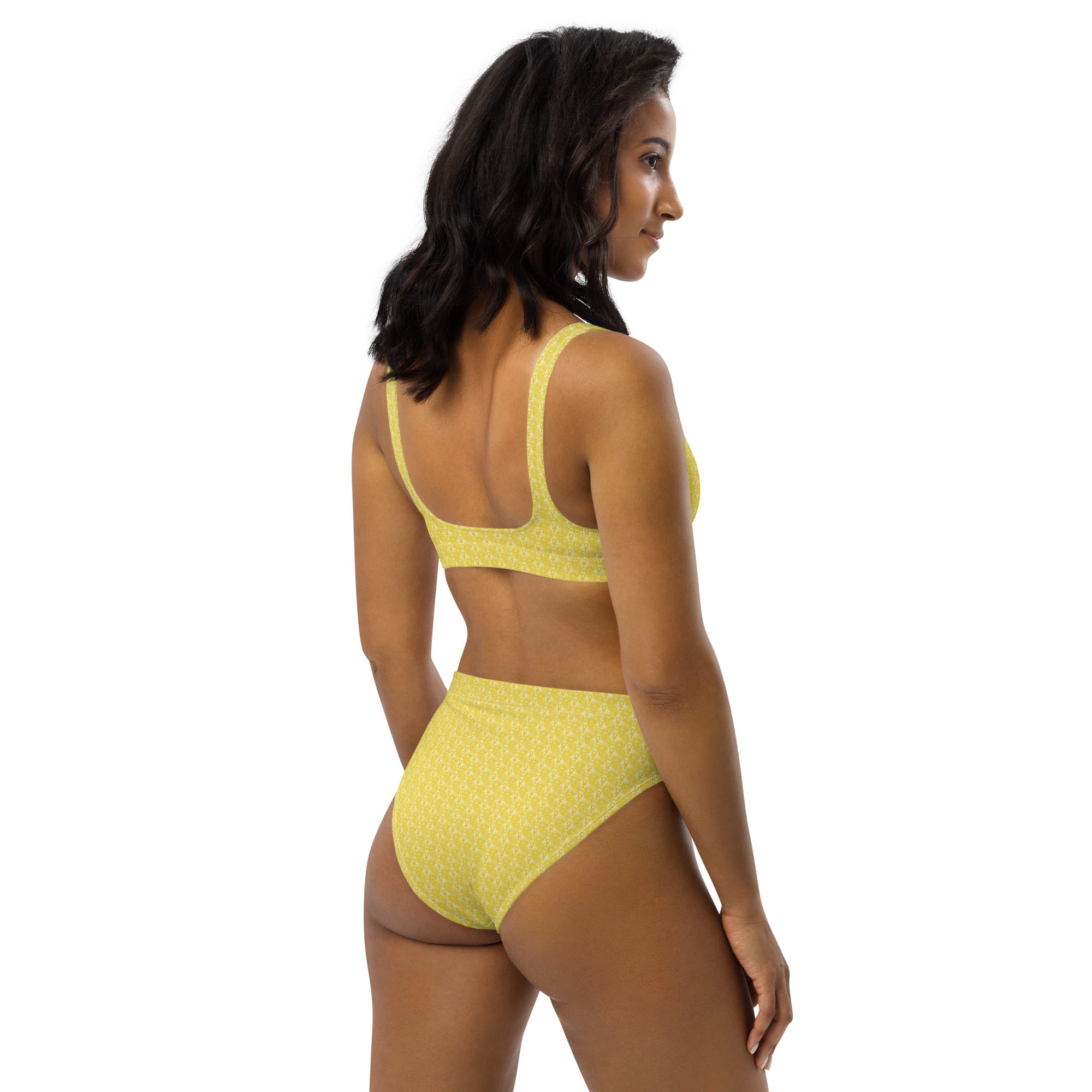 CYC Yellow patchwork  high-waisted bikini