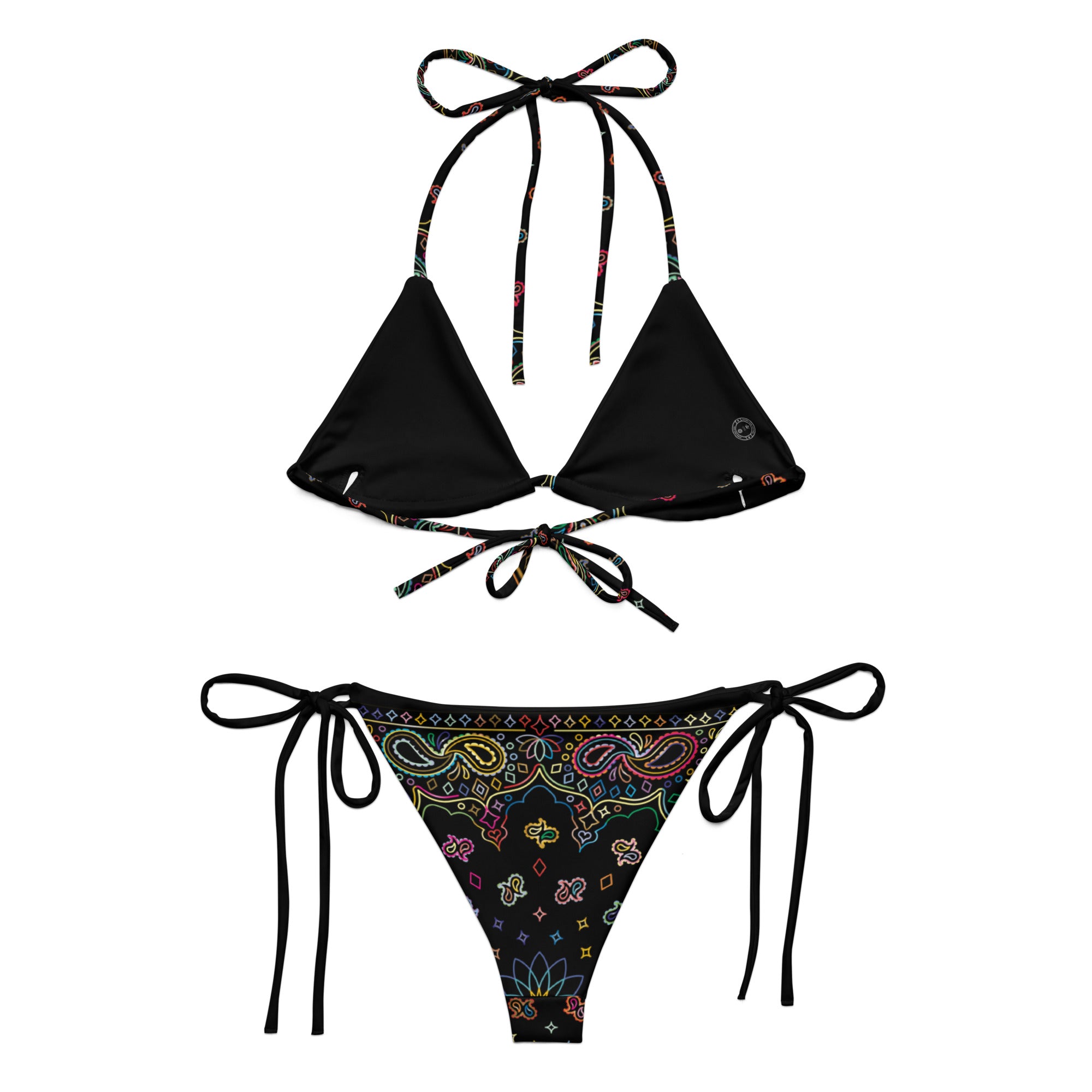 CYC Black paisley recycled string bikini