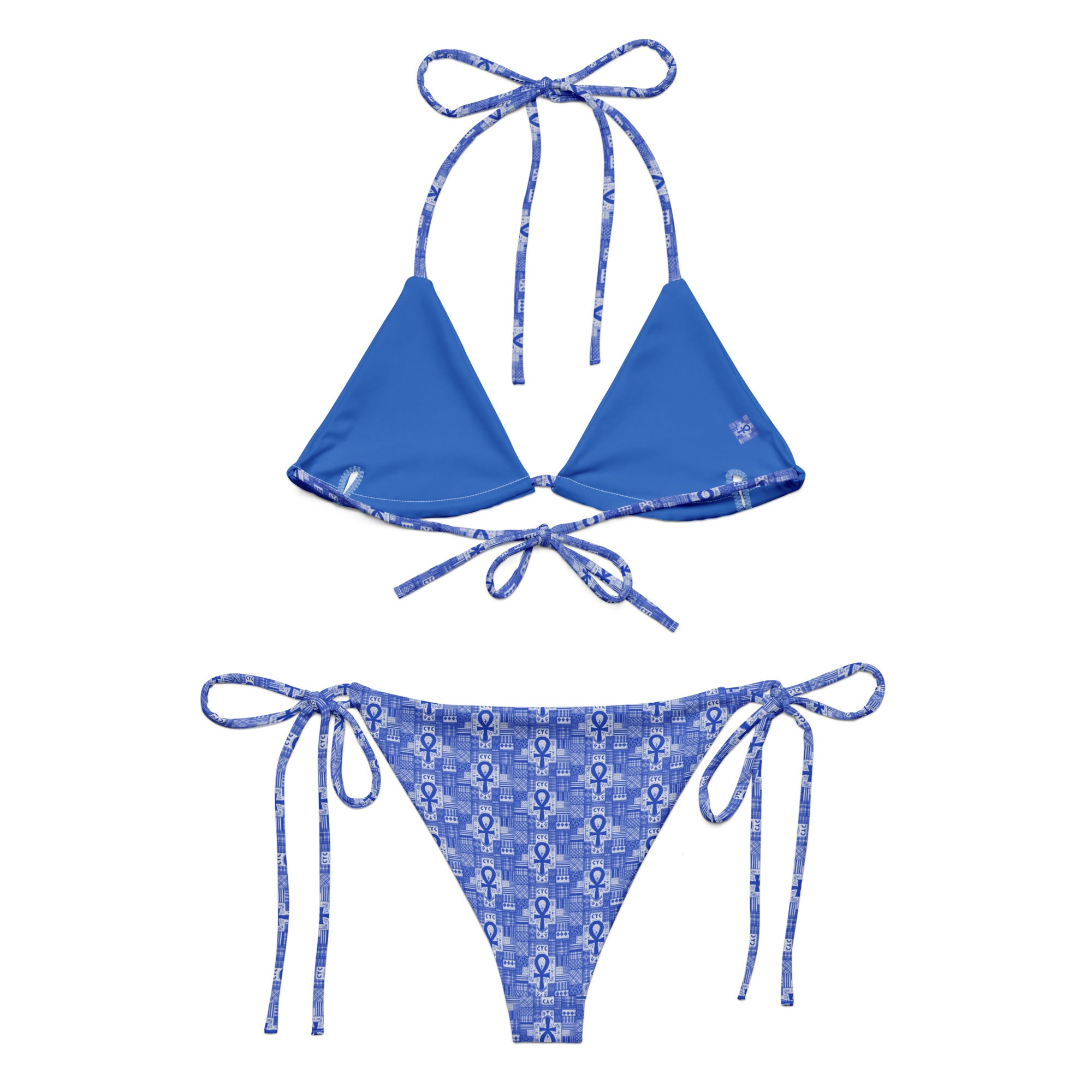 CYC Blue Ankh  recycled string bikini