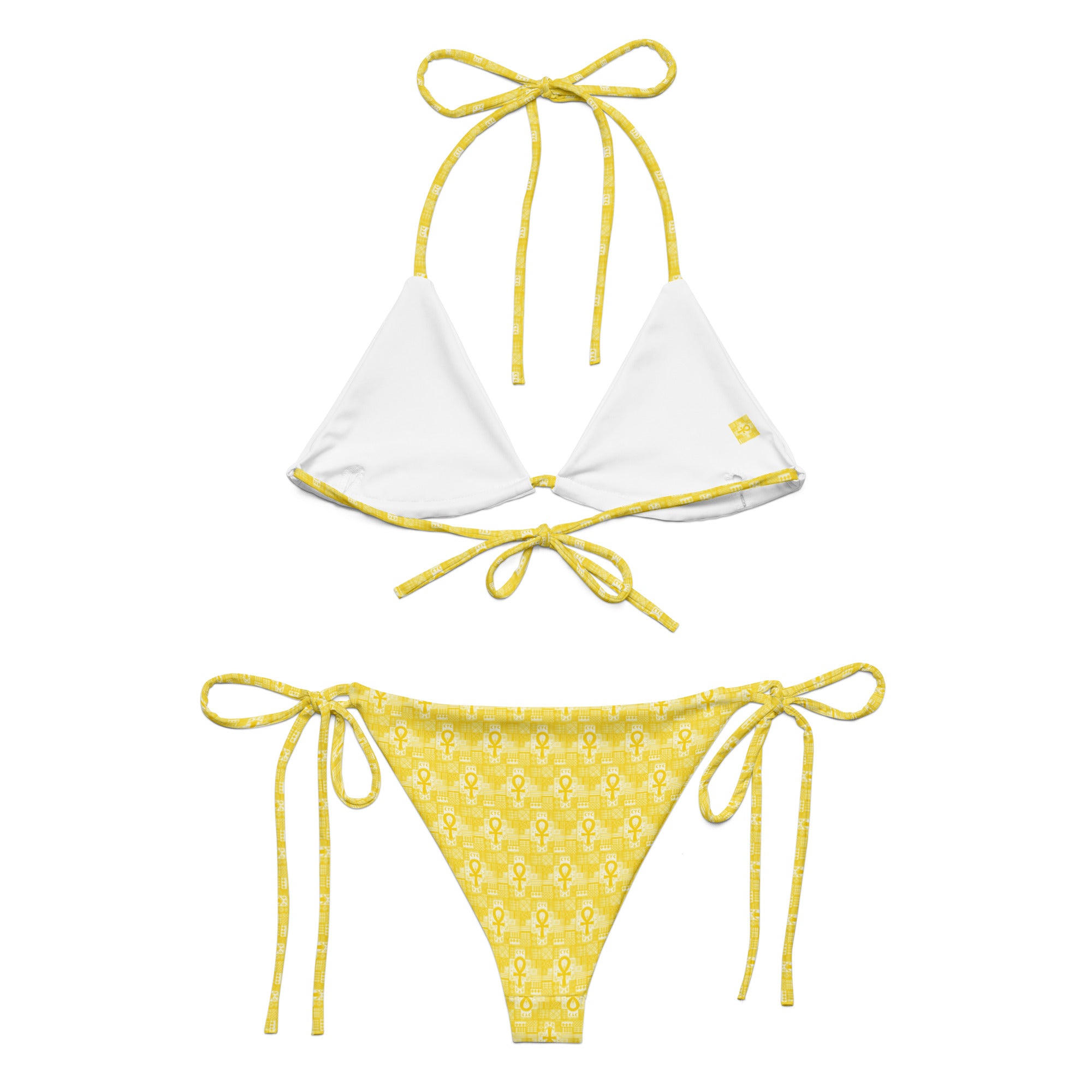 CYC Yellow Ankh patchworkstring bikini