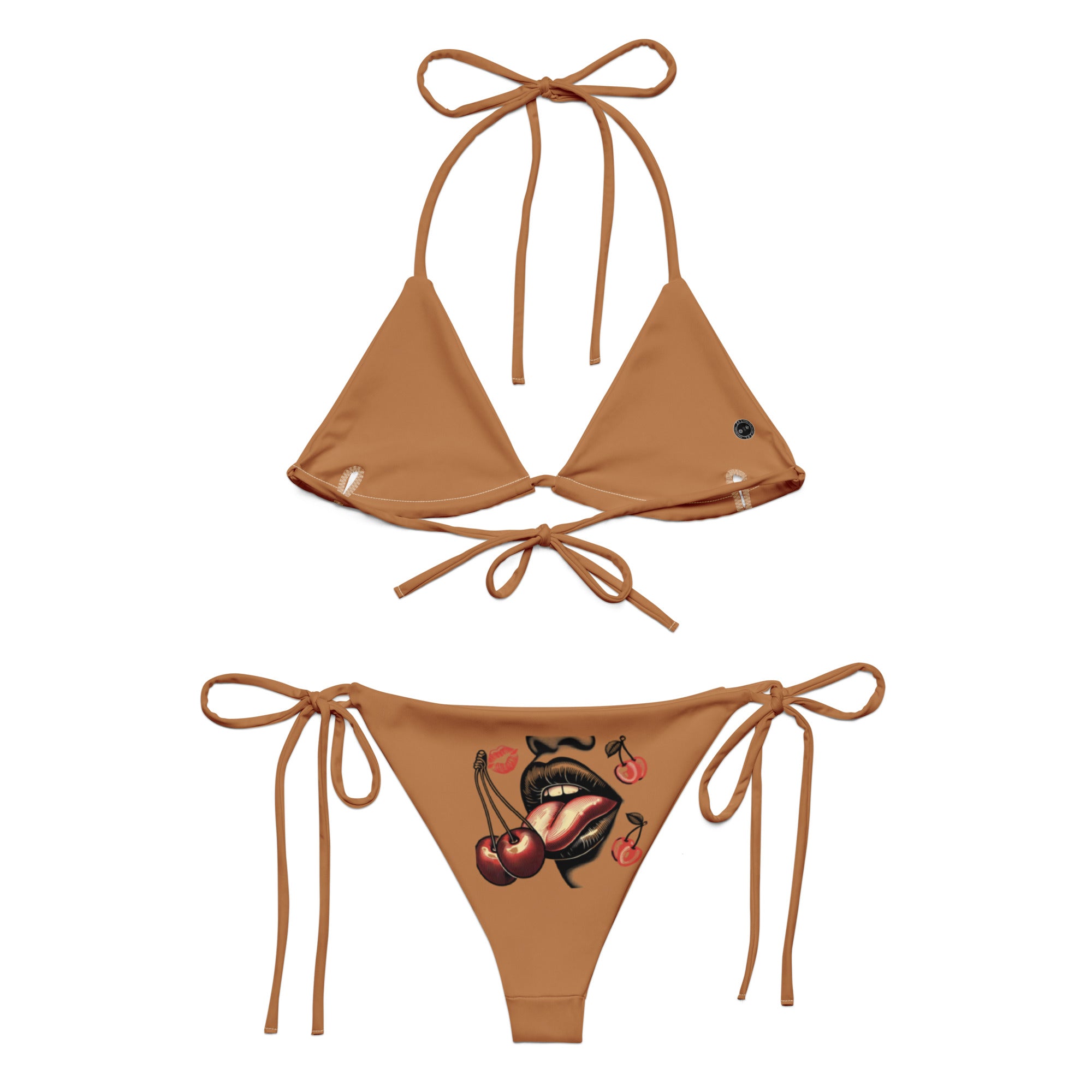 CYC Nude Cherry Tongue recycled string bikini