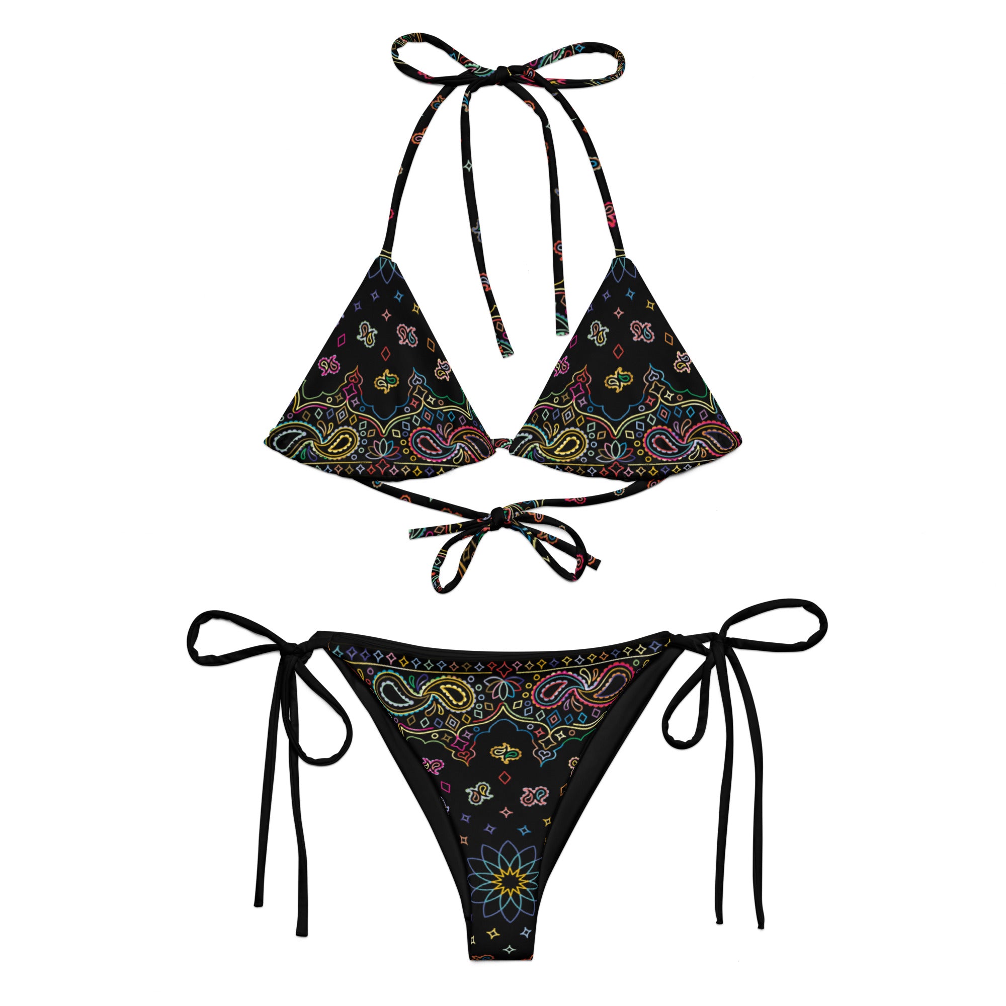 All-over print recycled string bikini