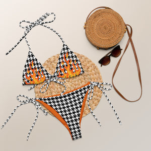 CYC houndstooth flame recycled string bikini