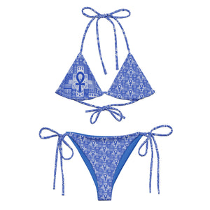 CYC Blue Ankh  recycled string bikini