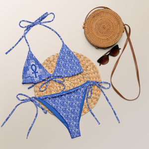 CYC Blue Ankh  recycled string bikini