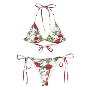 CYC White Mary Jane Flowers string bikini