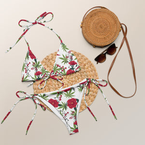 CYC White Mary Jane Flowers string bikini