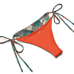 CYC Teal Swirl All-over print recycled string bikini