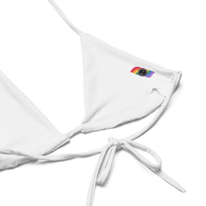 CYC White Pride Logo recycled string bikini