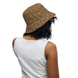 Black and Yellow Reversible bucket hat