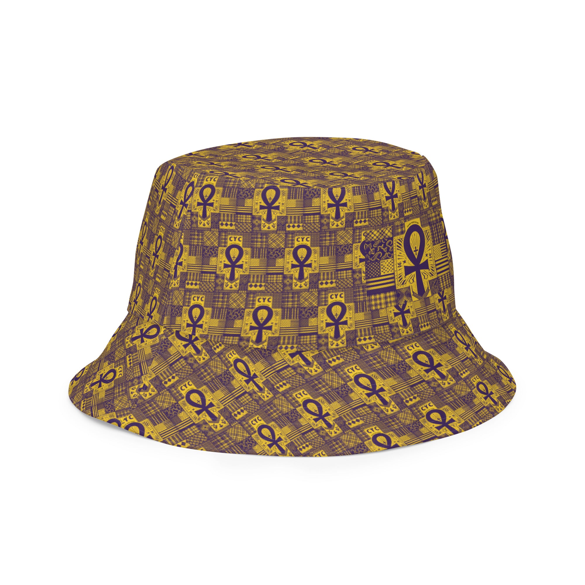 Black and Yellow Reversible bucket hat