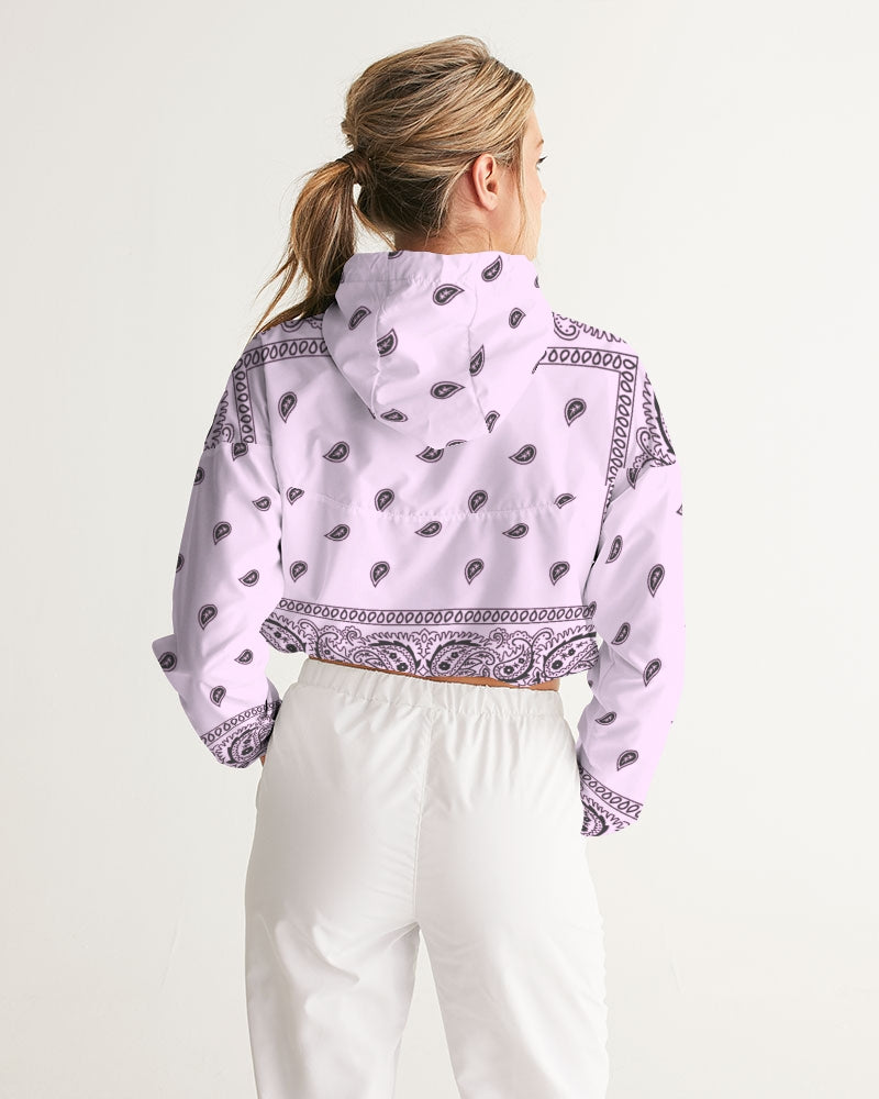 CROWN YOUR CULTURE Women's All-Over Print Cropped Windbreaker