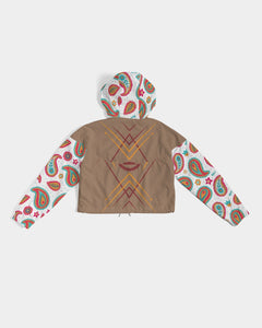 Paisley color white C.Y.C Women's Cropped Windbreaker