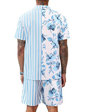 Load image into Gallery viewer, COOFANDY Men Matching Sets Outfits Hawaiian Striped Shirt Short Sleeve Summer Sets