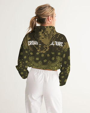 CROWN YOUR CULTURE Women's Cropped Windbreaker