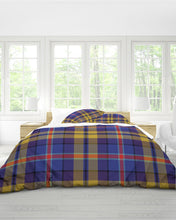 Load image into Gallery viewer, Blue Plaid  Queen Duvet Cover Set