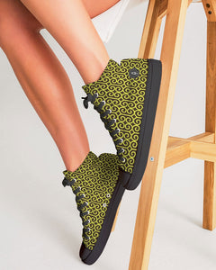 Green Designer CYC Women's Hightop Canvas Shoe - Black