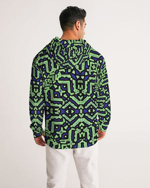 Blue And Green Men's All-Over Print Hoodie