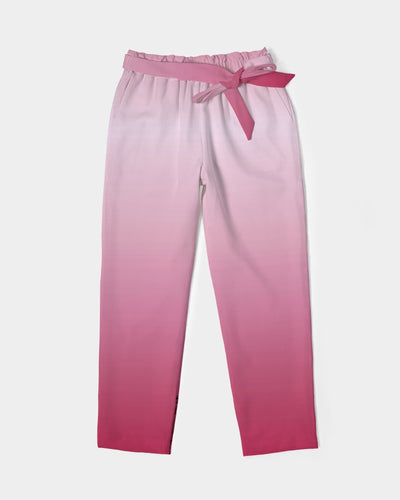 CROWN YOUR CULTURE Women's Belted Tapered Pants