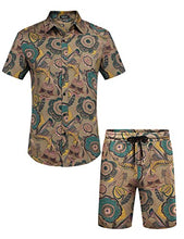 Load image into Gallery viewer, COOFANDY Men&#39;s Flower Shirt Hawaiian Sets Casual Button Down Short Sleeve Shirt
