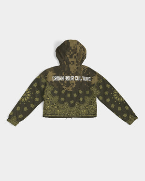 CROWN YOUR CULTURE Women's Cropped Windbreaker
