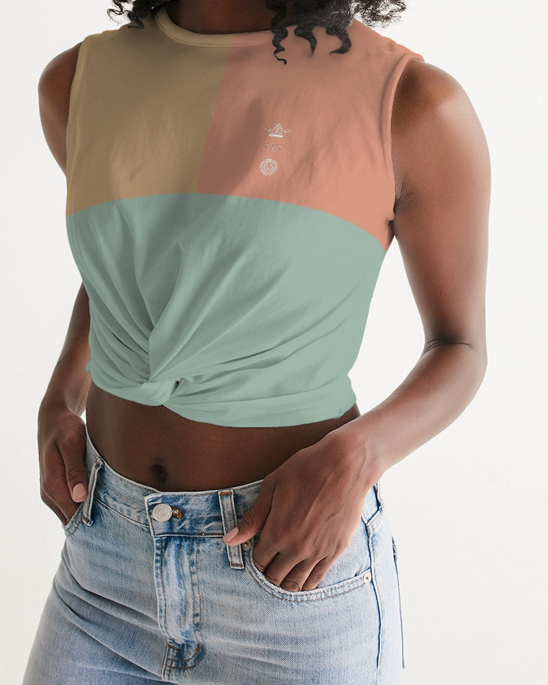pastel salmon/tan CYC Women's Twist-Front Tank