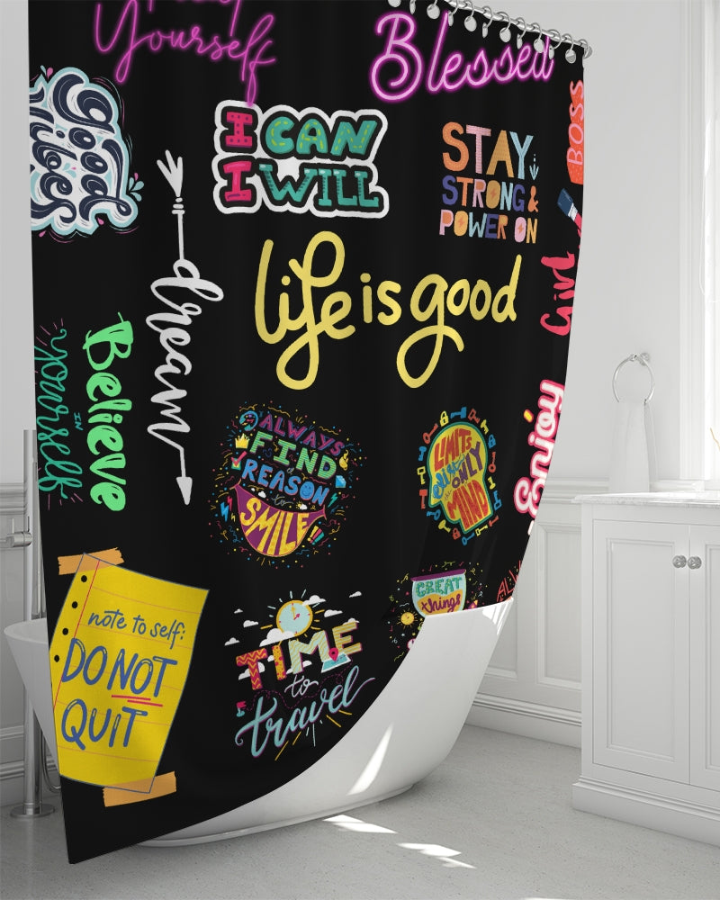 Collage Art Girl Power Shower Curtain 72"x72"