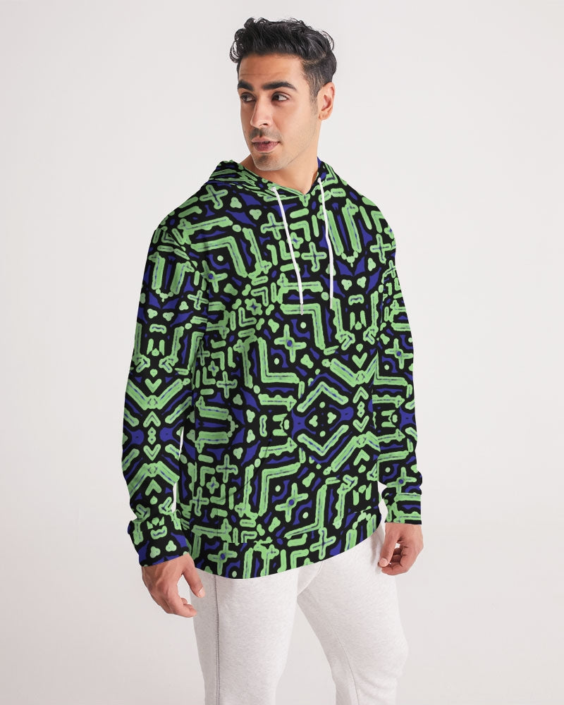 Blue And Green Men's All-Over Print Hoodie