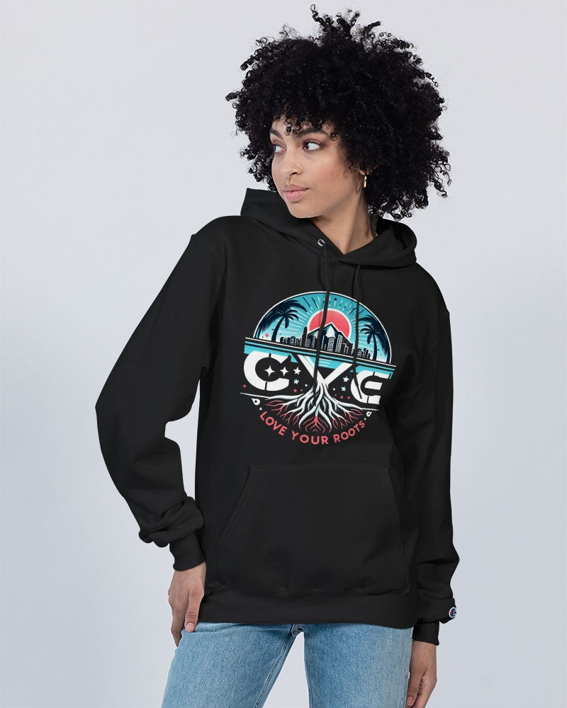 Love your roots logo Unisex Hoodie | Champion