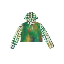 Load image into Gallery viewer, Houndstooth Women&#39;s Cropped Hoodie