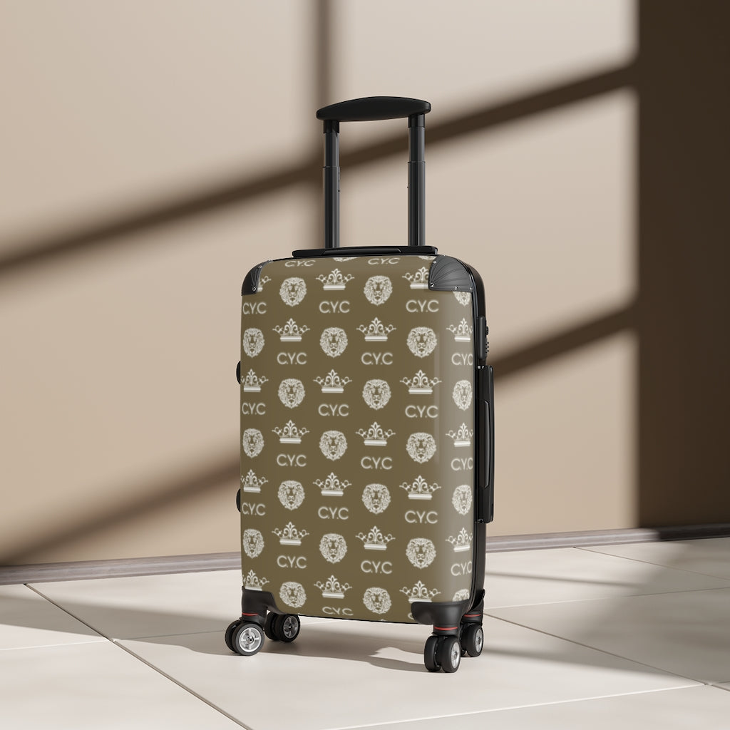 Tan C.Y.C logo Cabin Suitcase