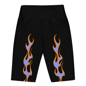 CYC Blue Flaming Black Biker Shorts