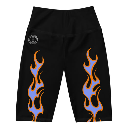 CYC Blue Flaming Black Biker Shorts