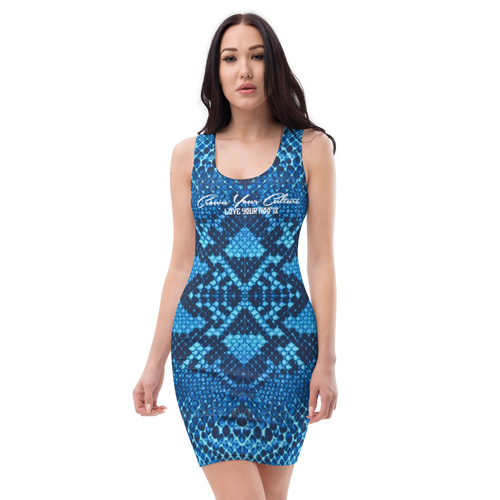 Blue Snake Printed Dress