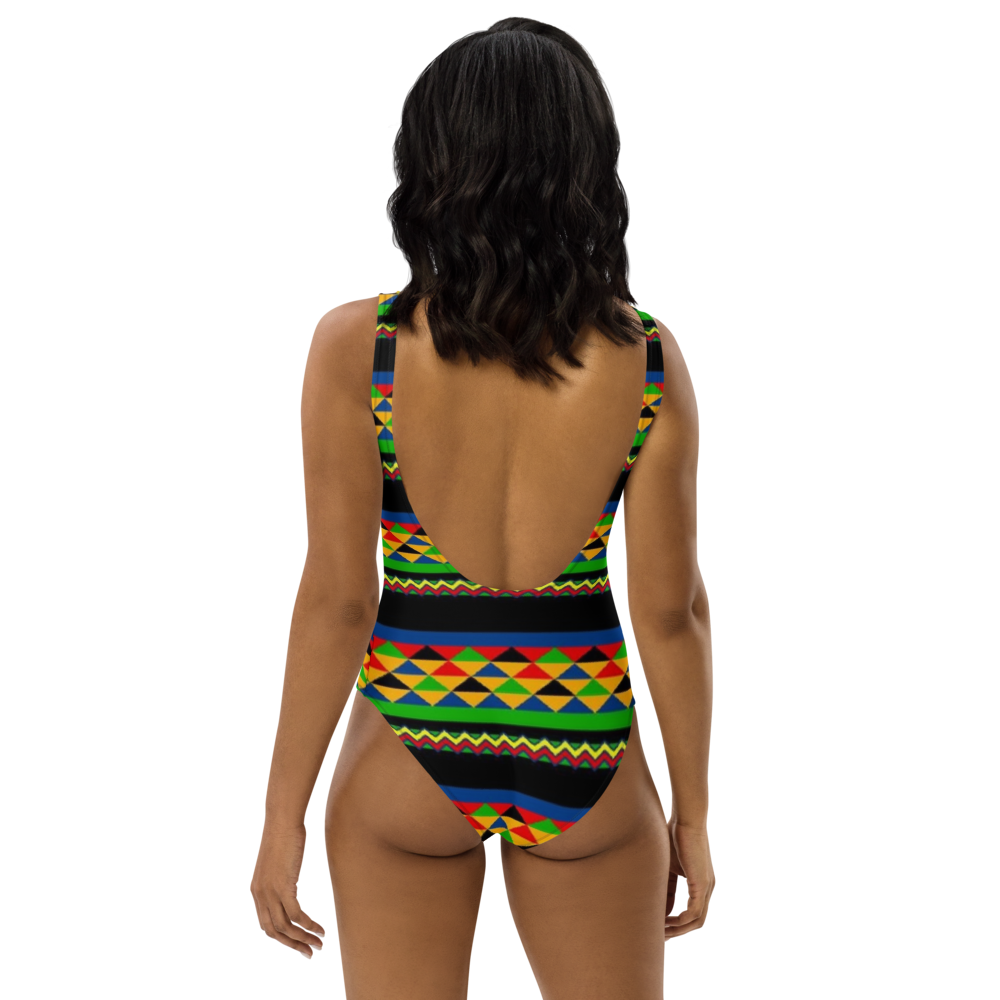 African Tribal Printed One-Piece Swimsuit