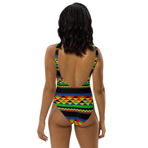 African Tribal Printed One-Piece Swimsuit