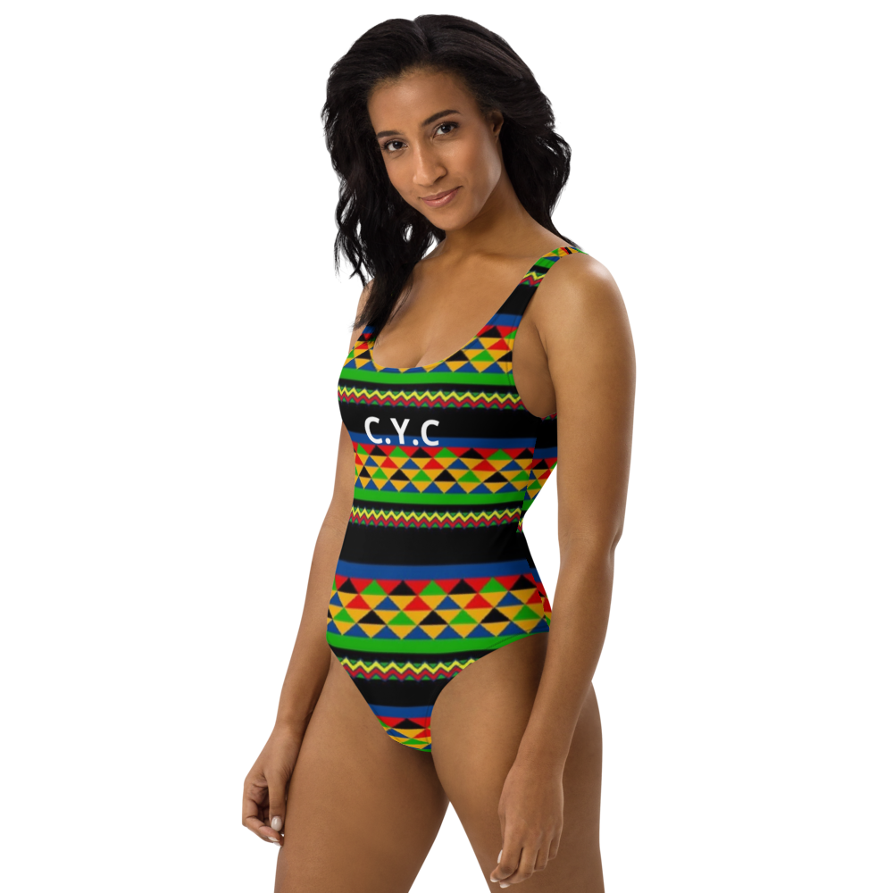 African Tribal Printed One-Piece Swimsuit