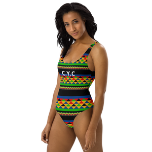 African Tribal Printed One-Piece Swimsuit