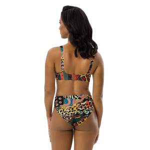 African Print C.Y.C Recycled high-waisted bikini