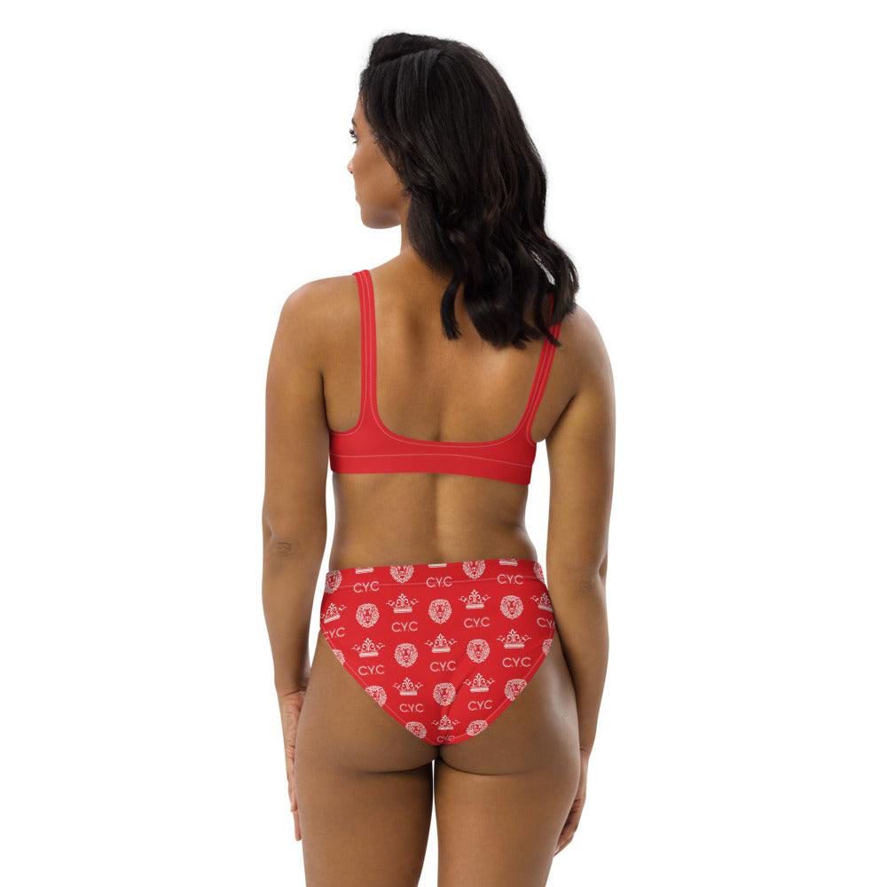 Red C.Y.C Designer Recycled high-waisted bikini